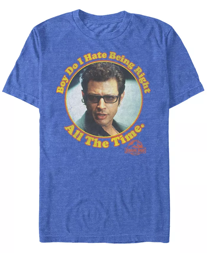 

Футболка с коротким рукавом для мужчин Jurassic Park Hate Being Right All The Time Fifth Sun, синий