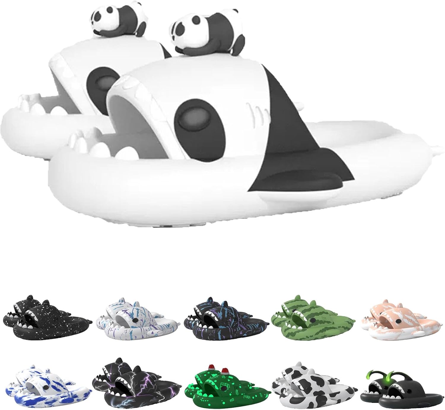 

Оригинальные шлепанцы Sharklas Polares, оригинальные Sharklas, шлепанцы Sharky, шлепанцы с изображением акулы, сандалии Shark Slides для женщин и мужчин Jfxgjuv, Big Panda 9.5-10 Women/7.5-8 Men