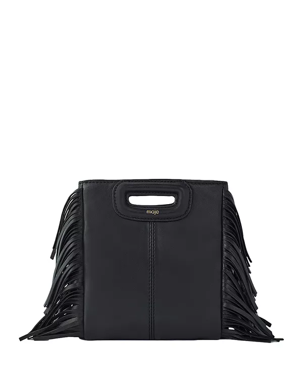 

Миниатюрная кожаная сумка M Maje, черный