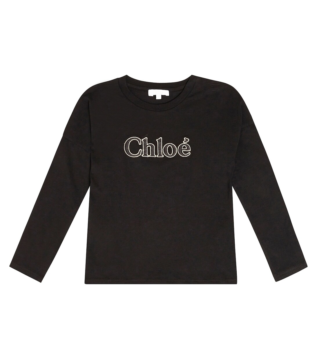 

Топ из хлопкового джерси с логотипом Chloé, черный