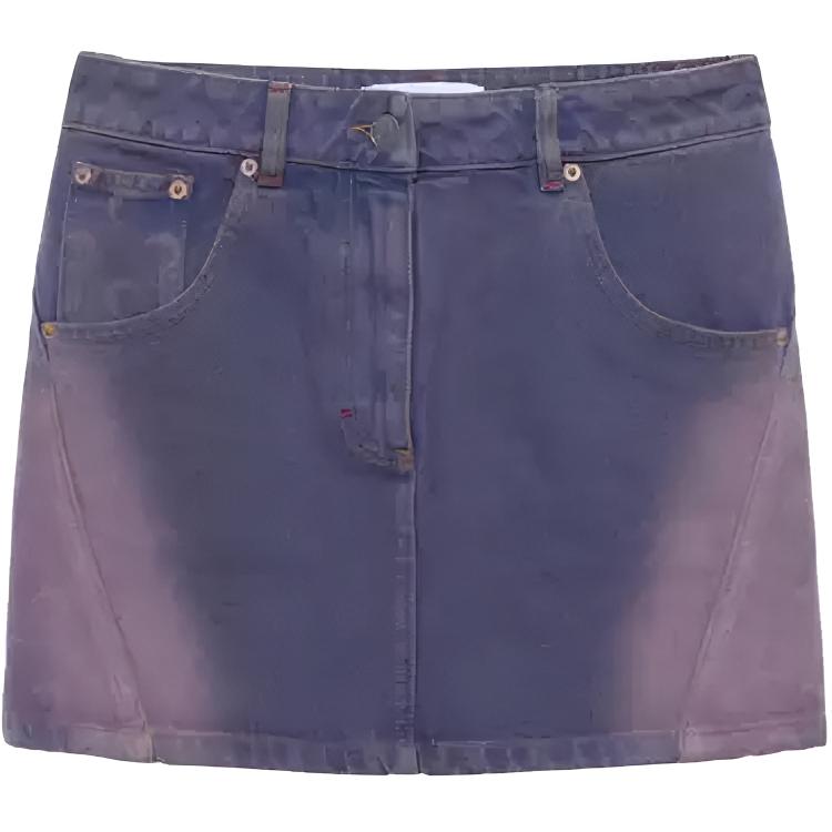 

Marine Serre Джинсовая короткая юбка SS25 женская purple