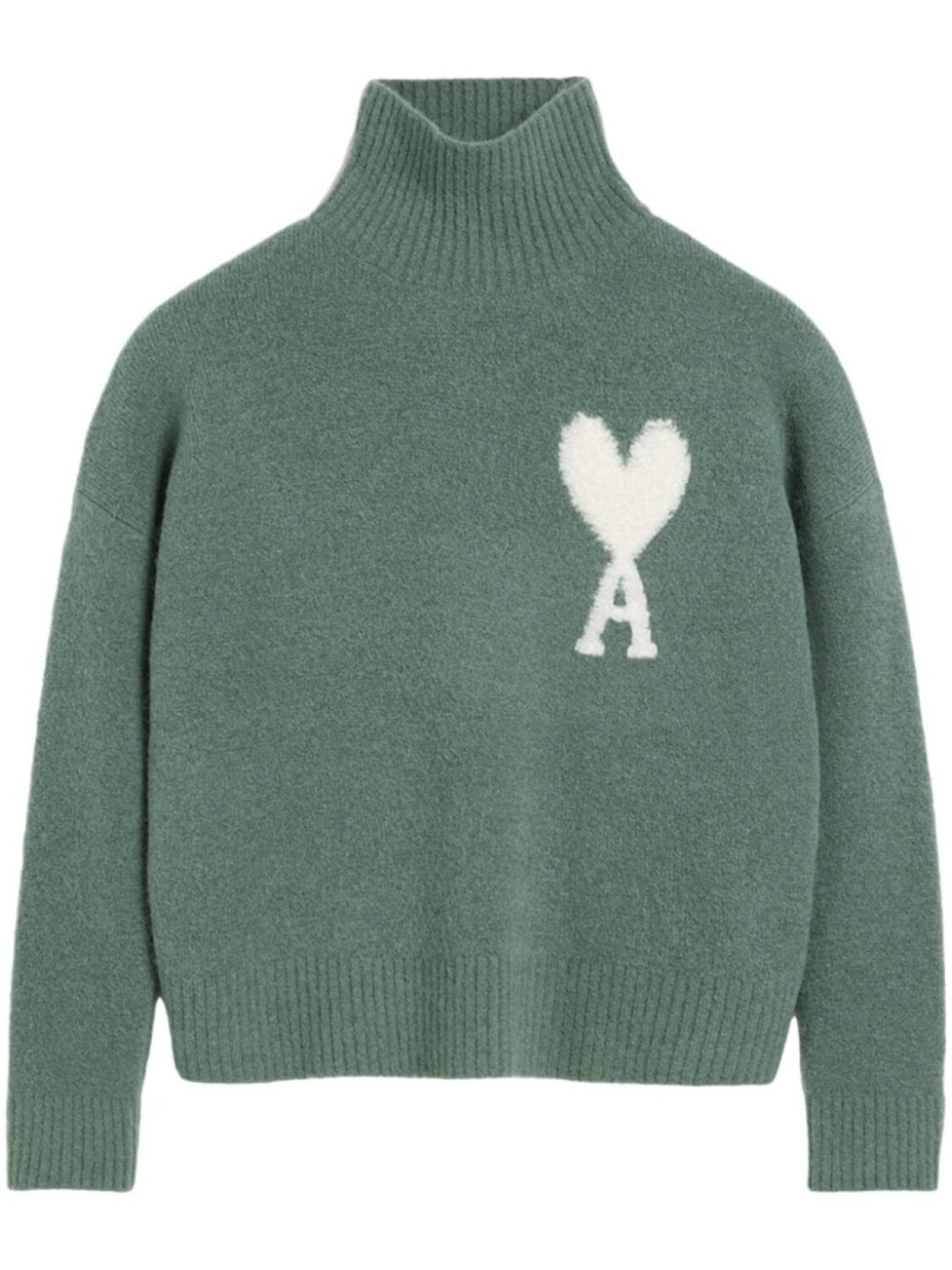 

AMI Paris толстовка с воротником-воронкой и монограммой Ami de Coeur, зеленый