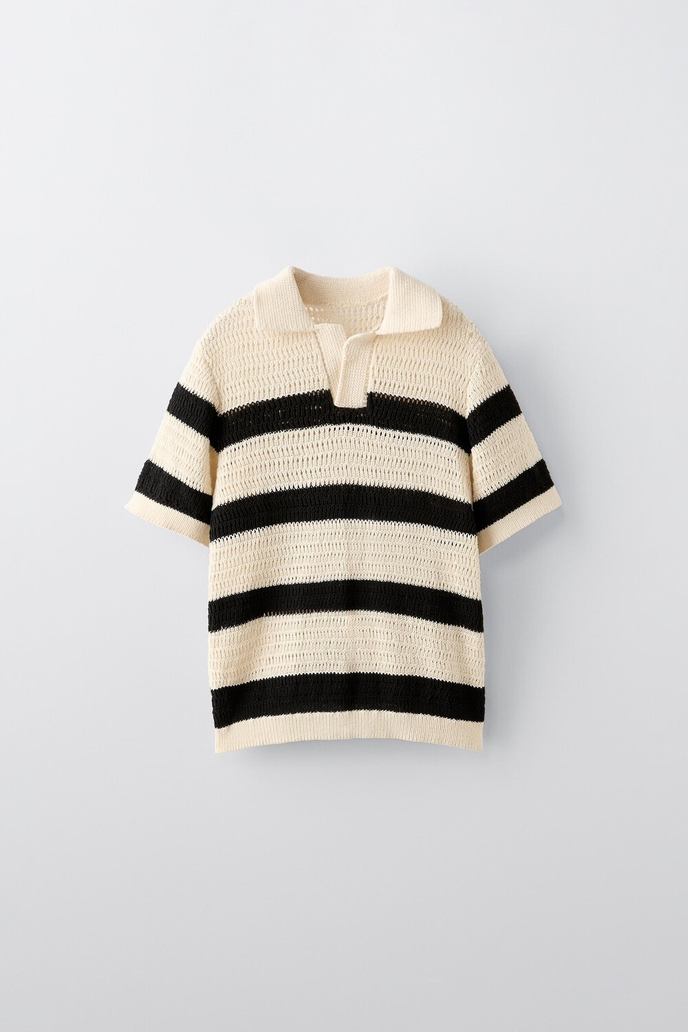 

Полосатая рубашка-поло из орнаментальной трикотажной платья ZARA, цвет striped