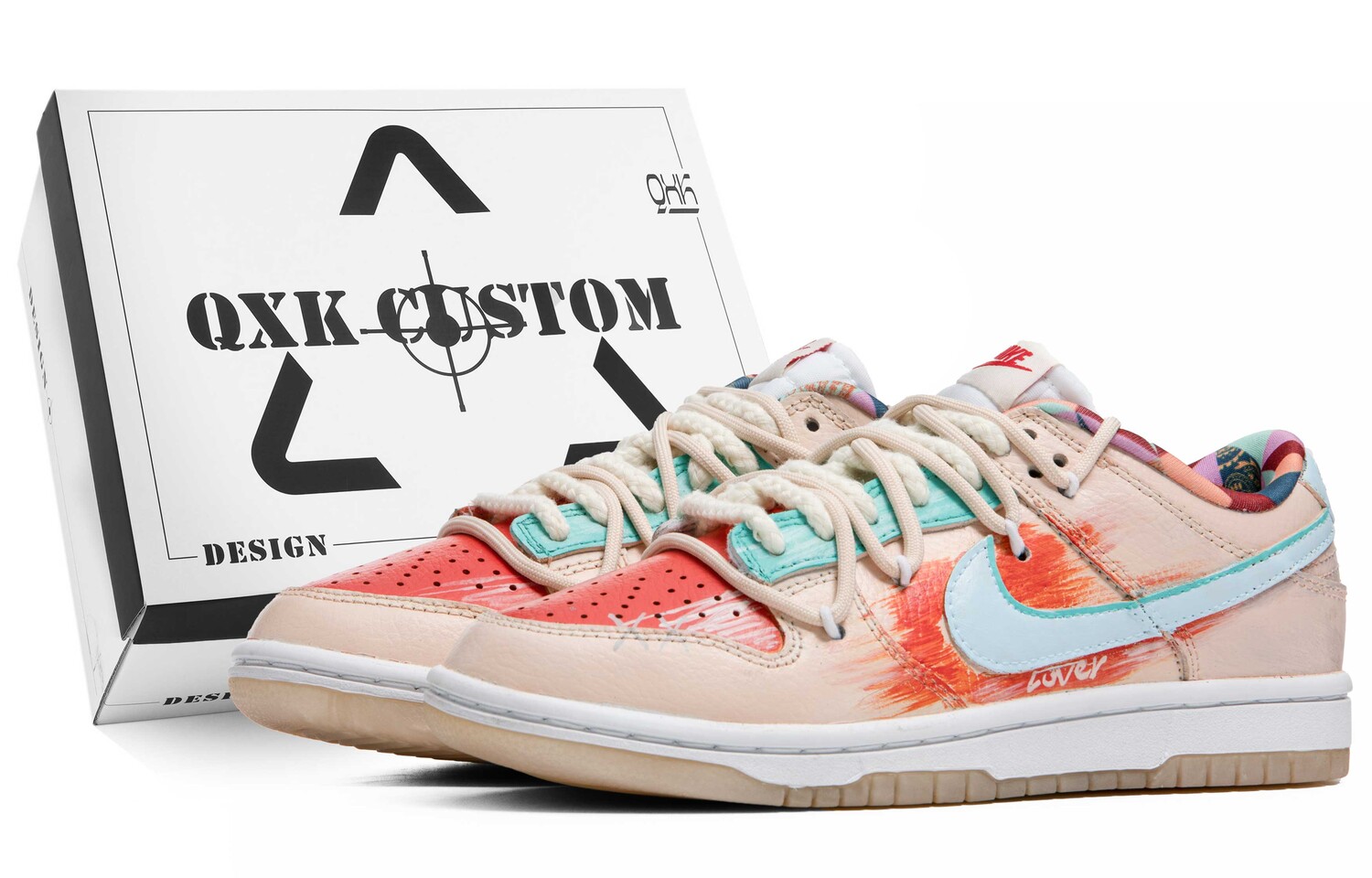 

Кроссовки Nike Dunk Skateboarding Shoes Women's Low-top Pink/Red/Blue, розовый