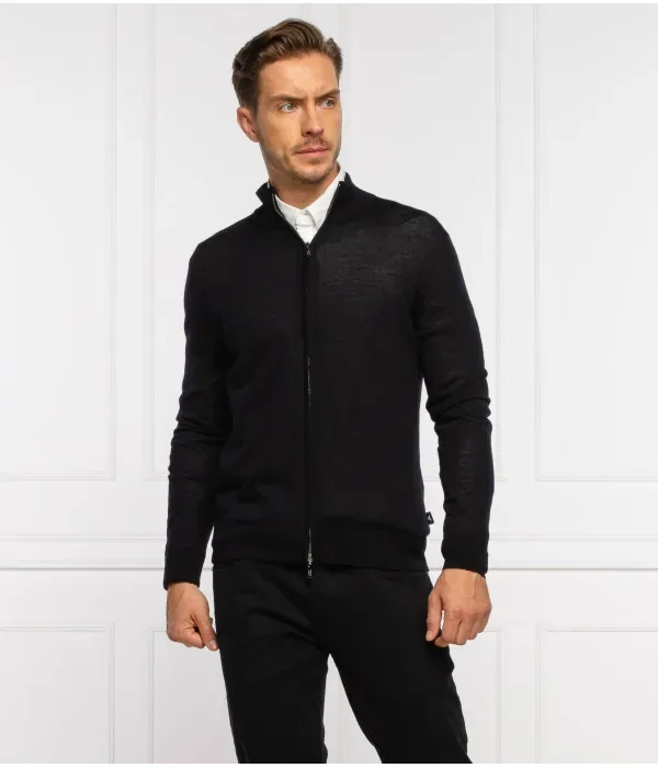 Шерстяной свитер regular fit Emporio Armani, темно-синий — фото 3