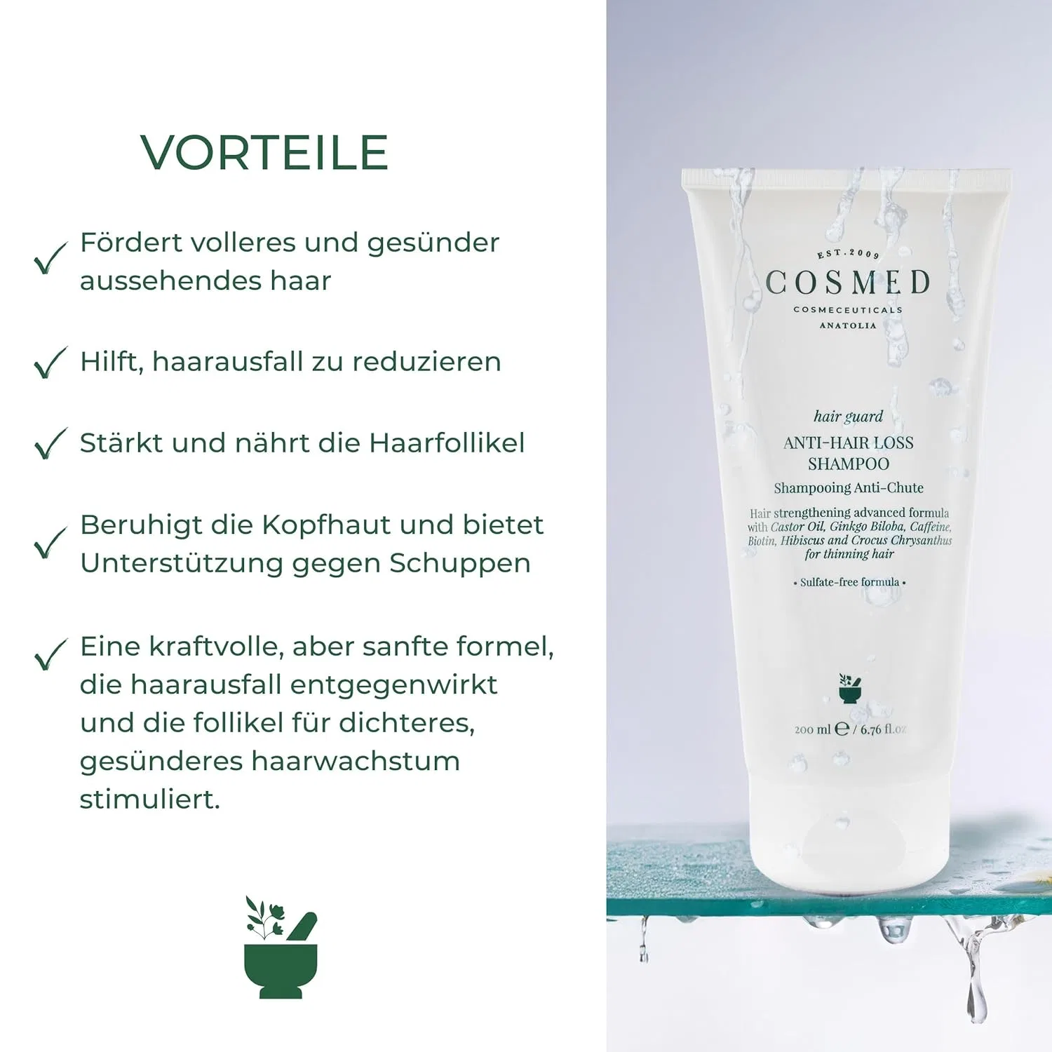 Шампунь Cosmed Anti-Hair Loss против выпадения волос, 200 мл Cosmed Cosmeceuticals — фото 4