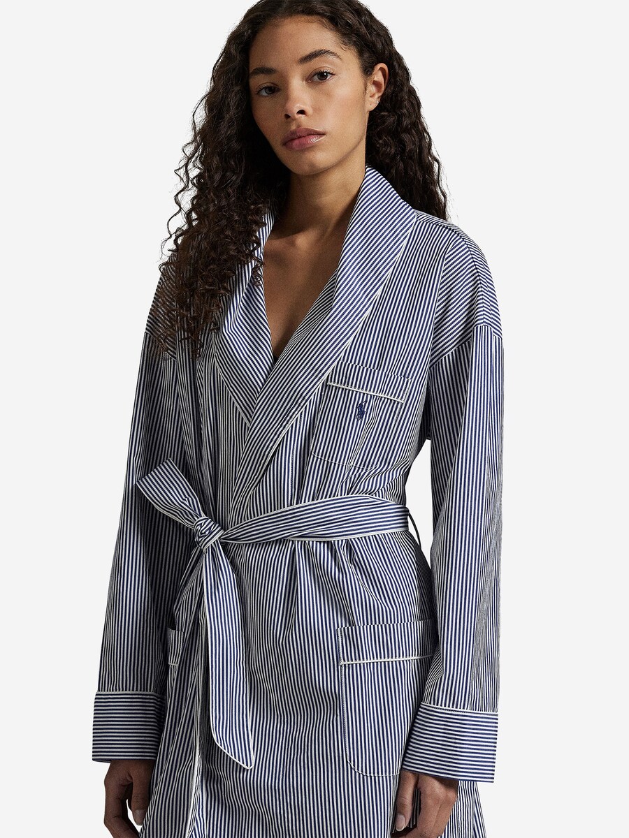 Короткий халат Polo Ralph Lauren Shirting Stripes, цвет Purple/White — фото 2