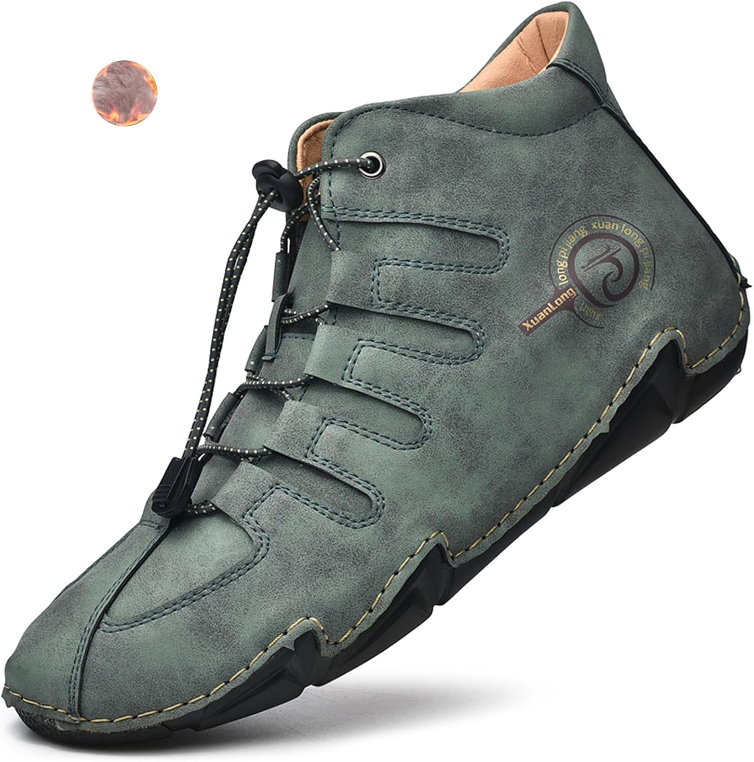 

Мужские итальянские высокие ботинки Lossarye из натуральной кожи, ручной работы, повседневные, легкие, водонепроницаемые, для походов, слипоны, ботинки-чукка, нескользящие, для активного отдыха, зеленый