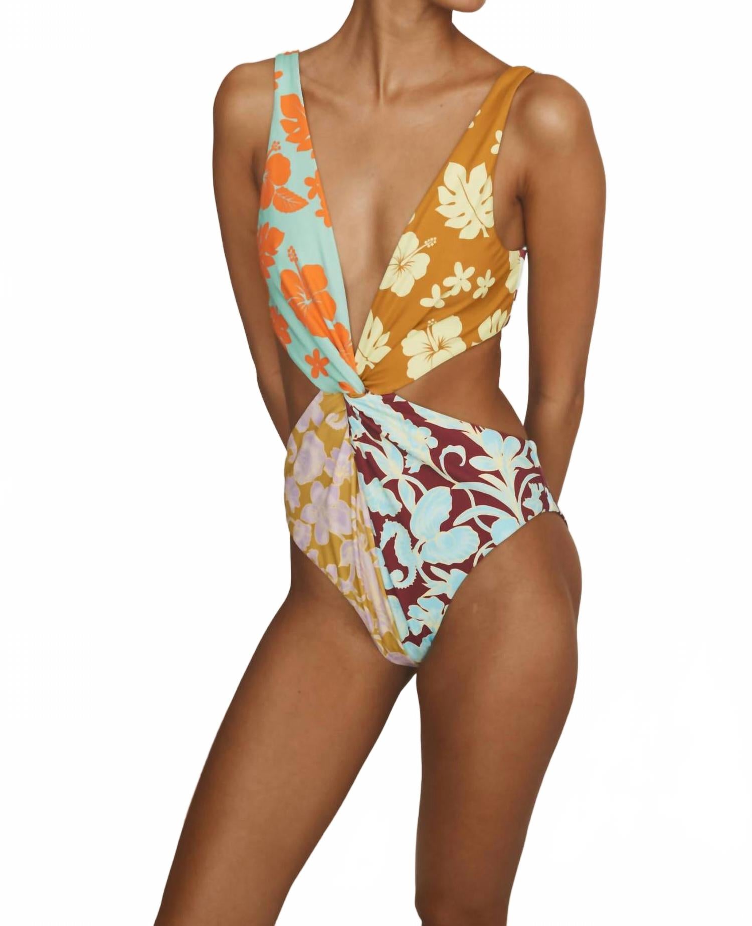 

Слитный купальник Poppy Twist Front, цвет: разноцветный Alemais, Multi