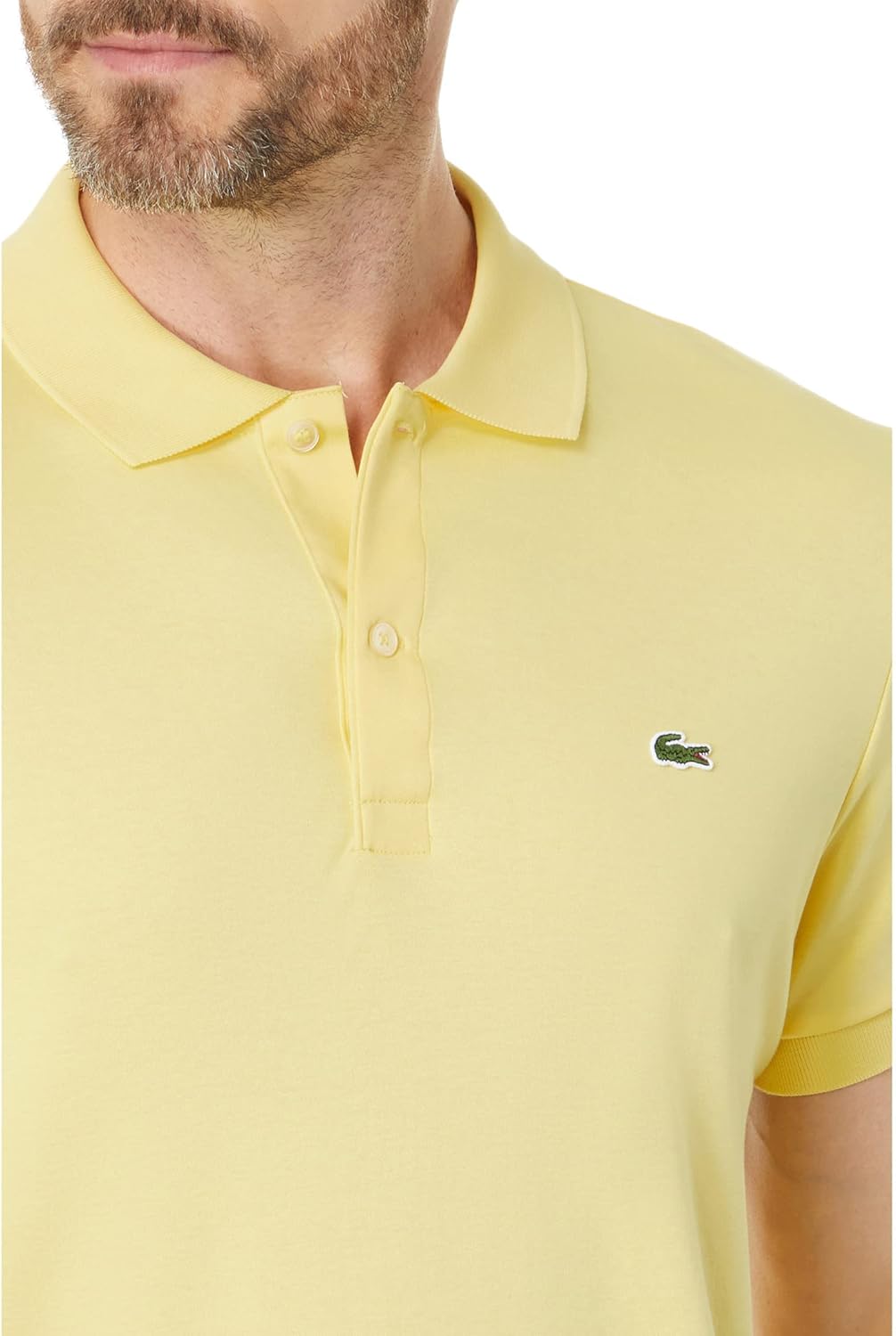 Поло Lacoste мужское Super светлый с коротким рукавом, желтый — фото 3