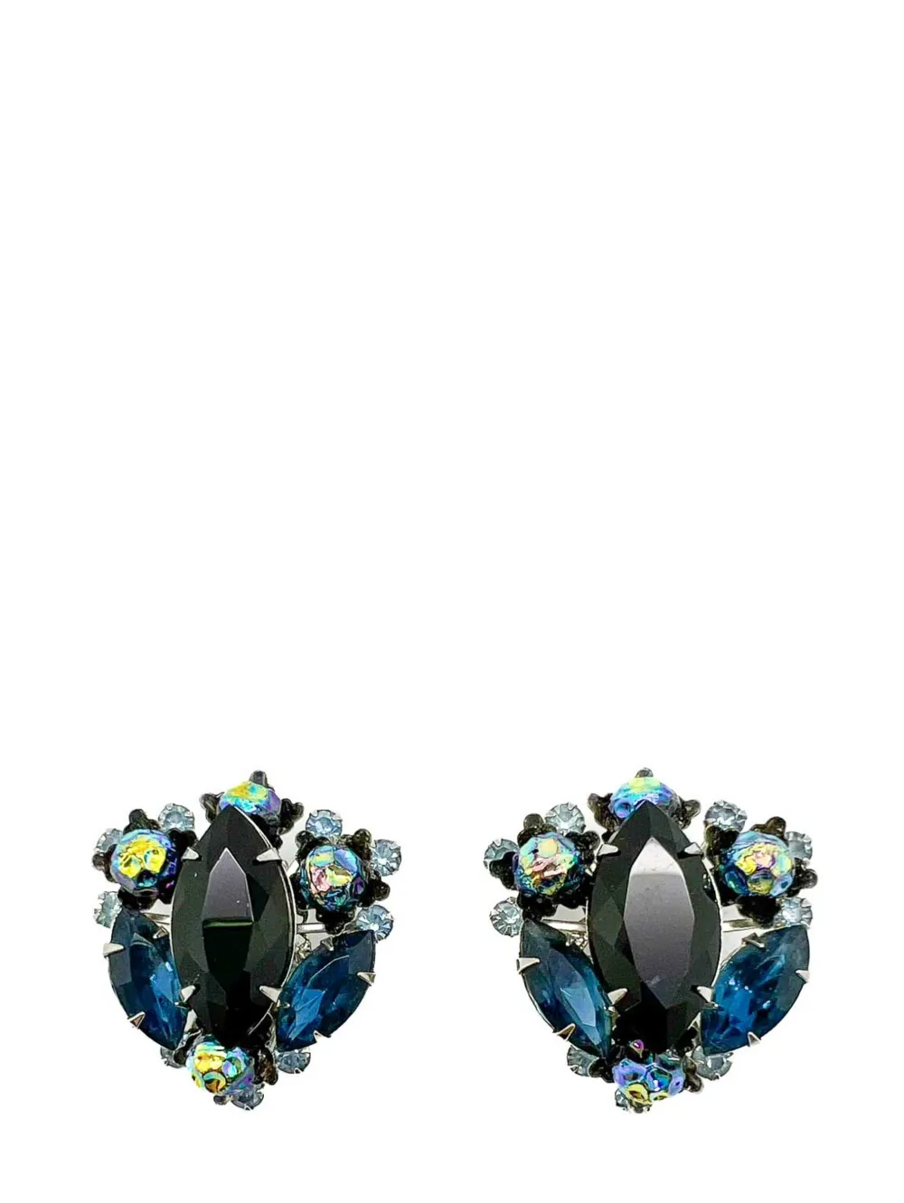 

Винтажные серьги Judy Lea Black & Navy Navette, 1950-е годы Jennifer Gibson Jewellery, черный