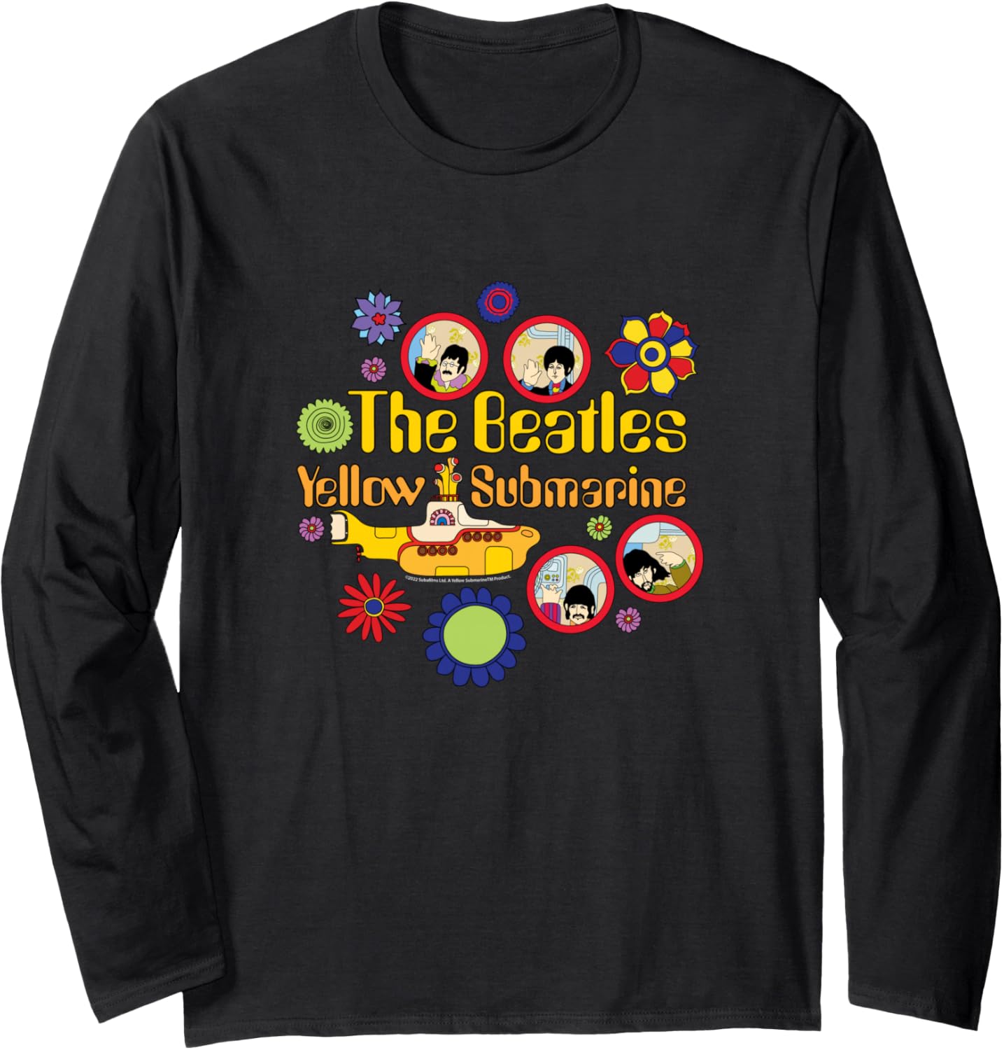 

Футболка с длинными рукавами The Beatles - Yellow Subcircle, черная (black 19-3911tcx), размер S