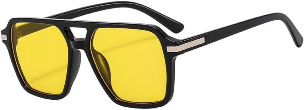 

Солнцезащитные очки с защитой UV400 | Двойные перемычки, градиентный сине-желтый цвет | для женщин и мужчин, для занятий спортом на открытом воздухе и вождения DSVIGF, Black-yellow