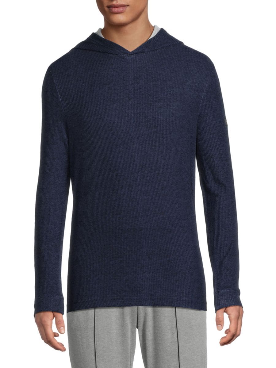 

Толстовка с капюшоном в рубчик Ted Baker, цвет Navy Heather