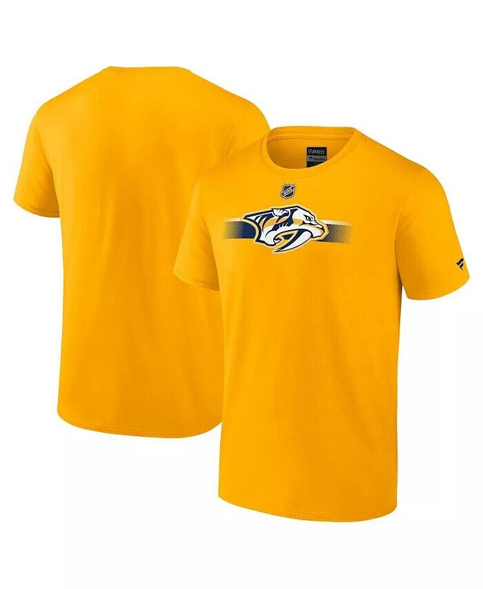 

Мужская золотая футболка Nashville Predators Authentic Pro Secondary Replen Fanatics