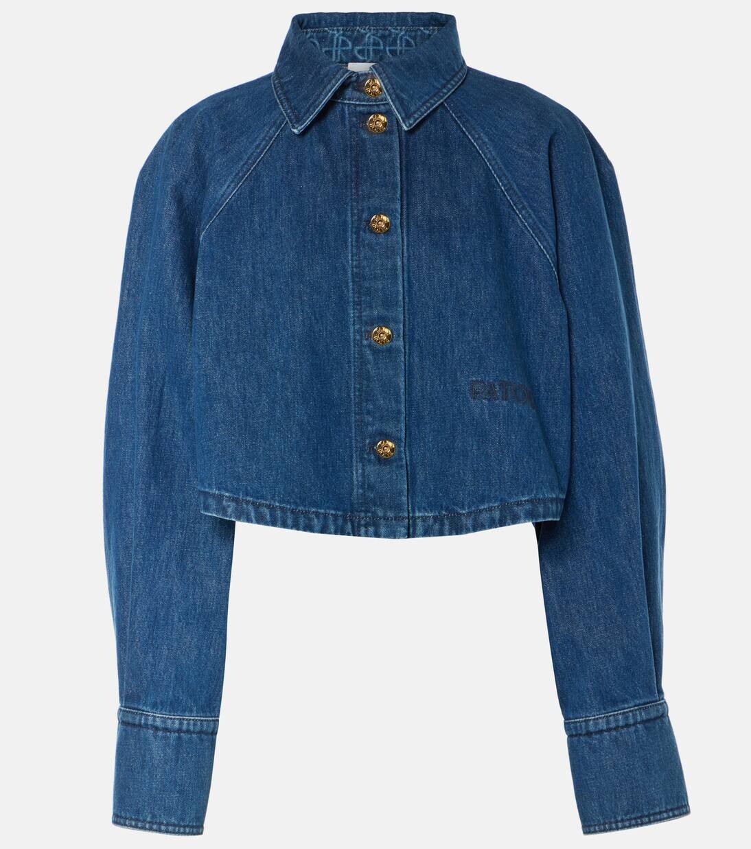 

Укороченная джинсовая рубашка Patou, цвет stonewash