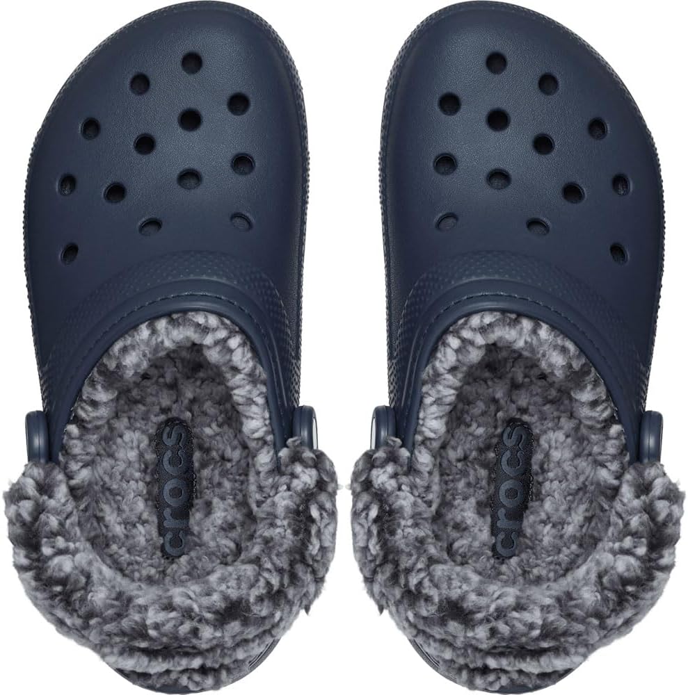 Классические сабо Crocs унисекс для взрослых на флисовой подкладке, мягкие тапочки для женщин и мужчин, темно-синий — фото 4