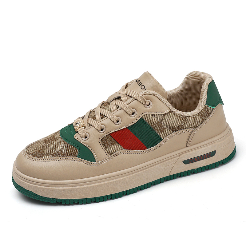 

MIIOW Низкие скейтбордские кроссовки унисекс бежево-зеленые, цвет Beige Green