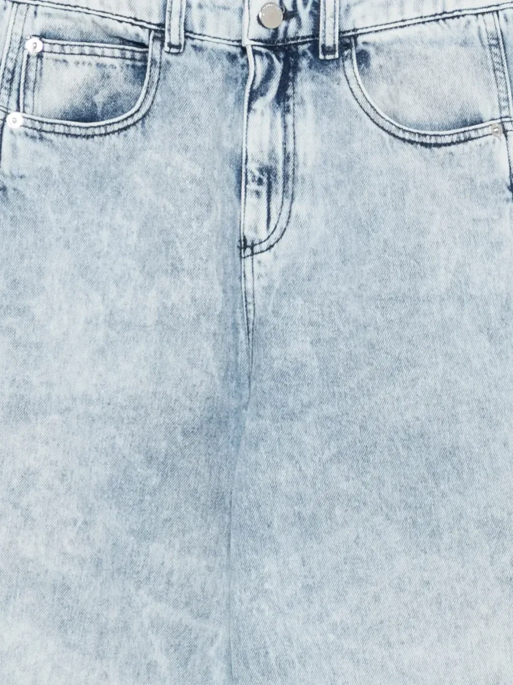 Джинсы с кислотной стиркой и нашивкой-логотипом EMPORIO ARMANI, синий — фото 3