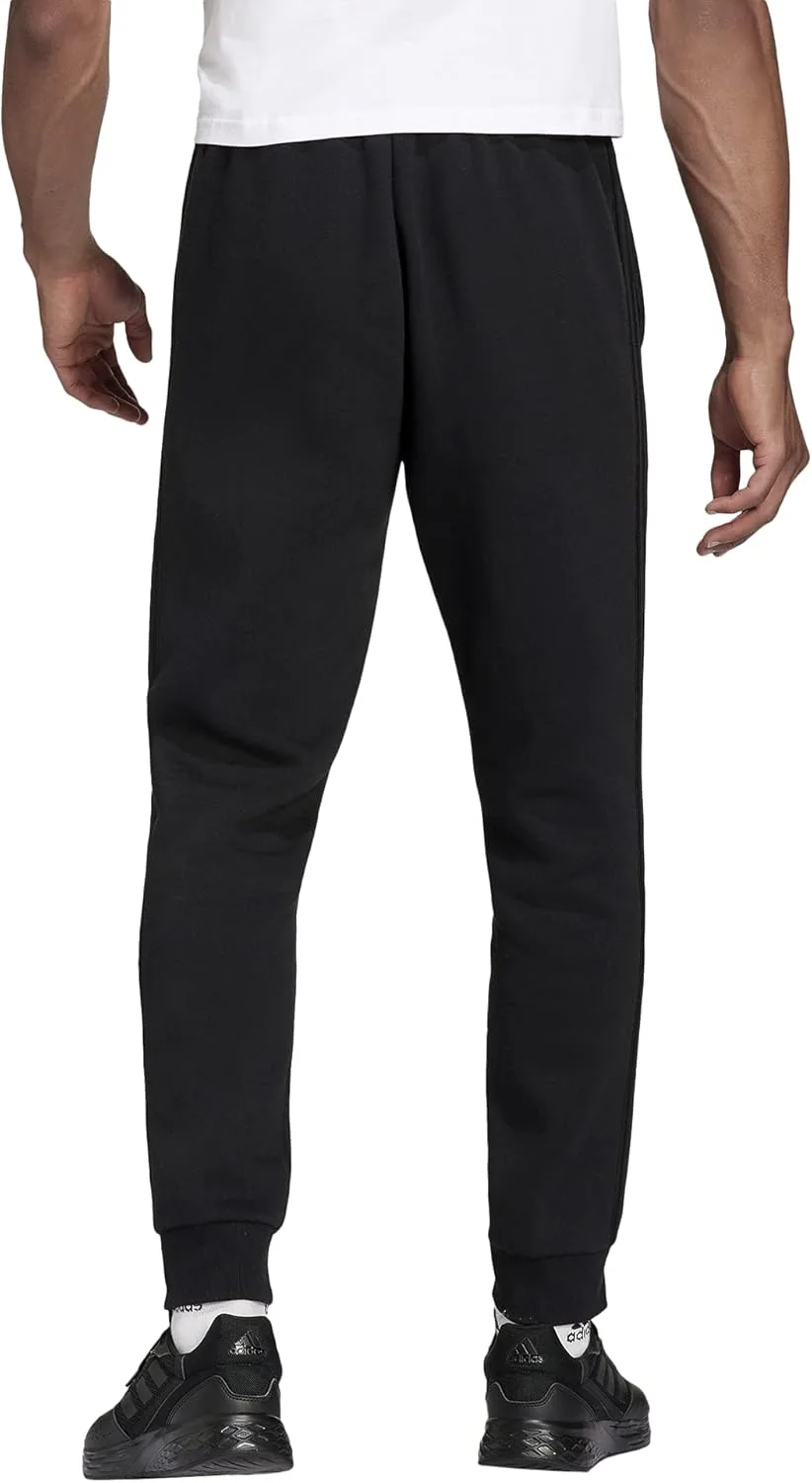 Adidas мужские брюки Essentials 3-Stripes с манжетами из френч-терри, черный — фото 3