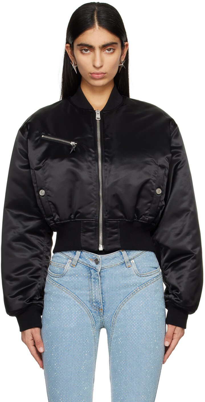

Черный укороченный бомбер Mugler, цвет Black