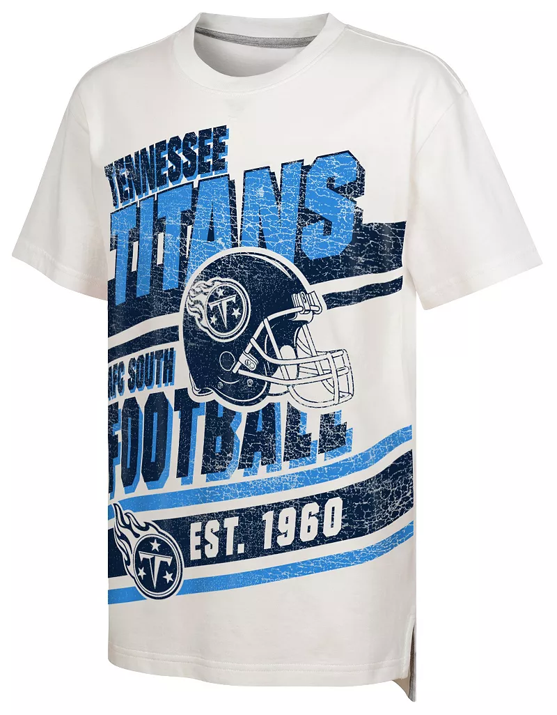 

Одежда команды НФЛ Молодежная белая футболка Tennessee Titans Get Loud NFL Team Apparel