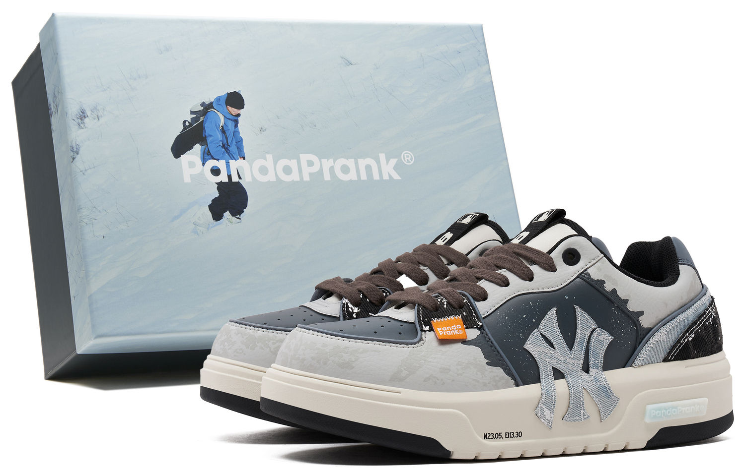 

MLB Нью-Йорк Янкиз нескользящие износостойкие низкие скейтерские кроссовки унисекс snowy blue