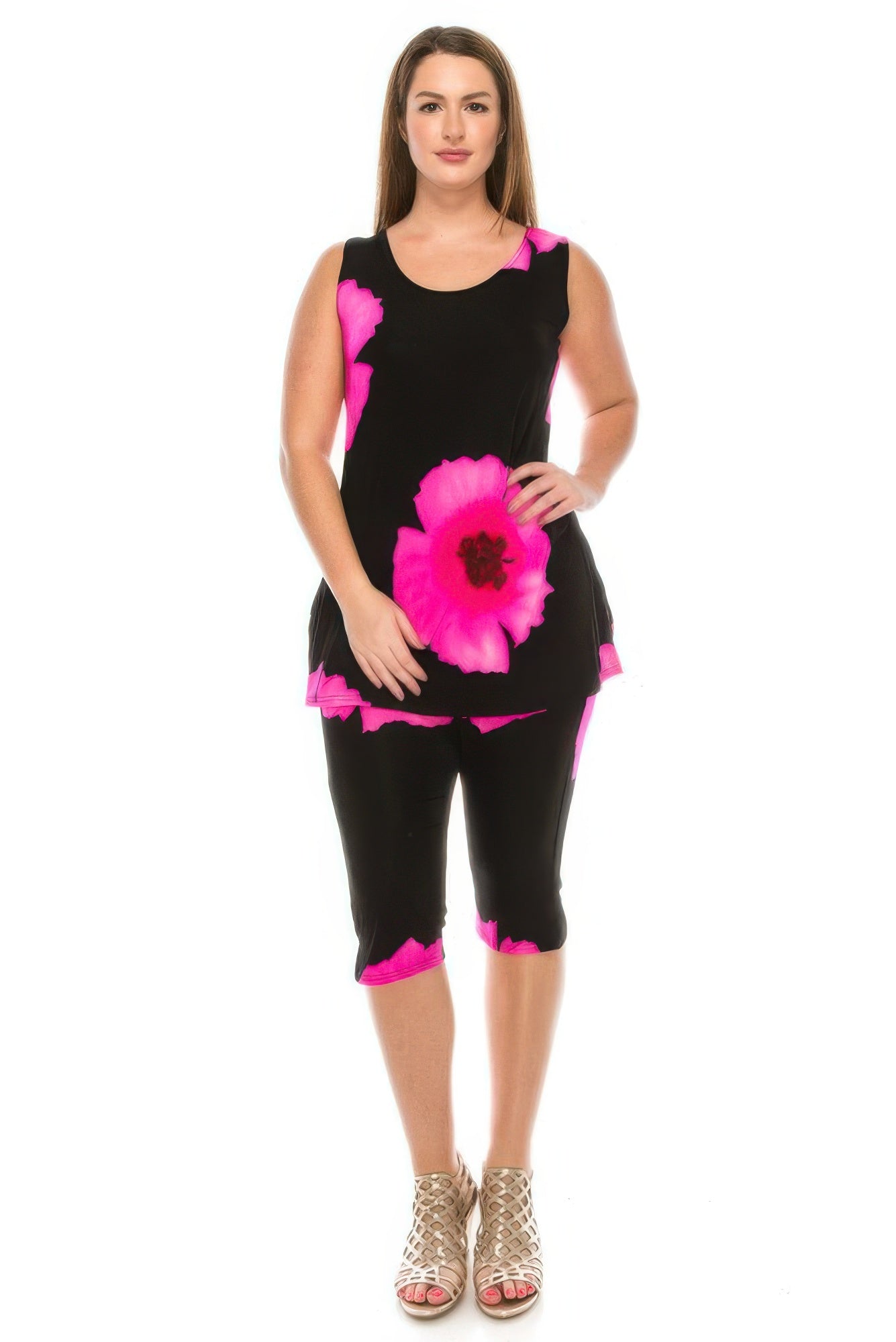 

Комплект капри больших размеров Truedames, розовый