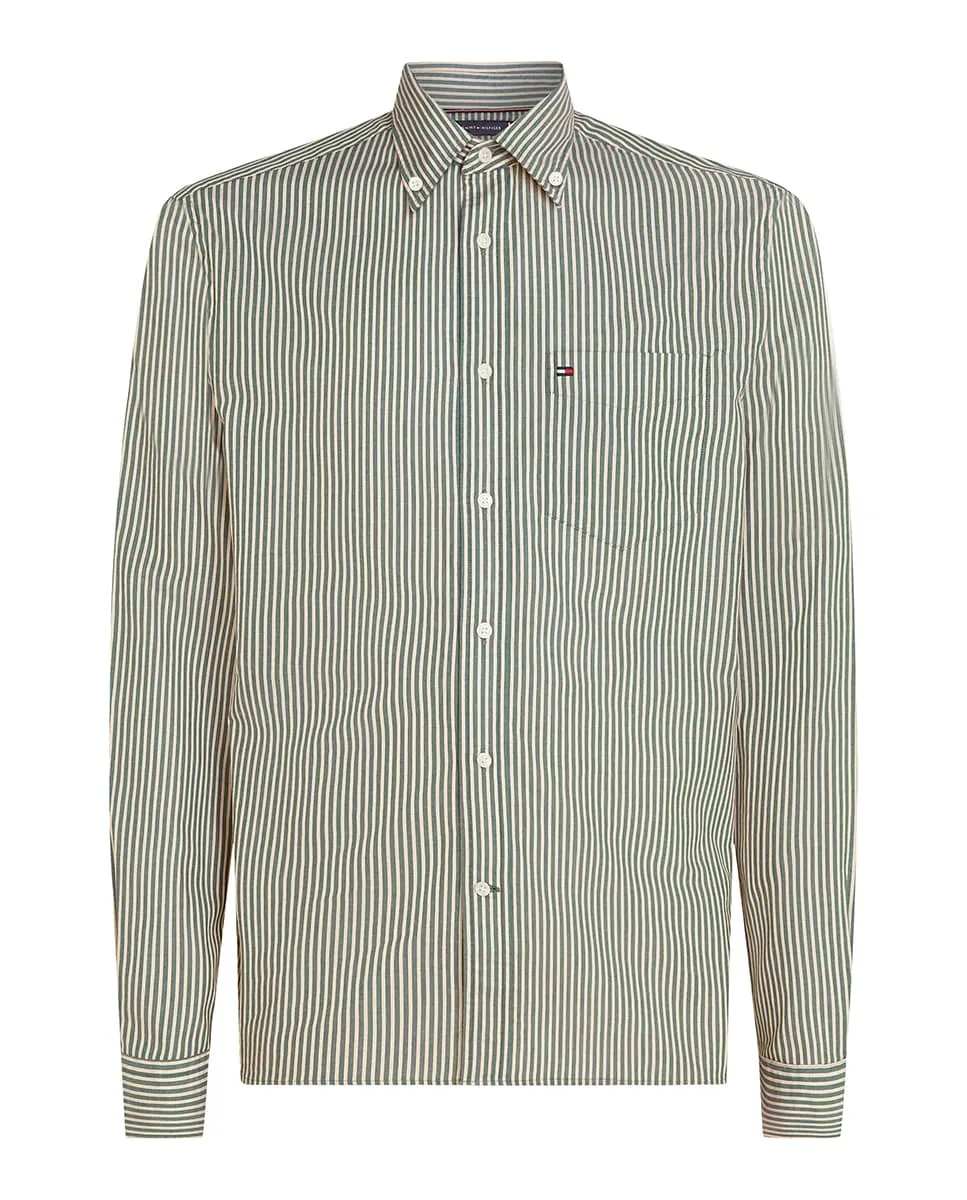 

Мужская рубашка из саржи с принтом Tommy Hilfiger, темно-зеленый