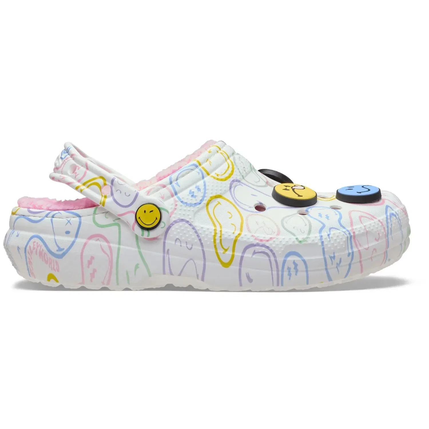 Crocs Smiley Classic Lined 211696-90H Clogs White Casual Shoes JAX1208 — фото 2