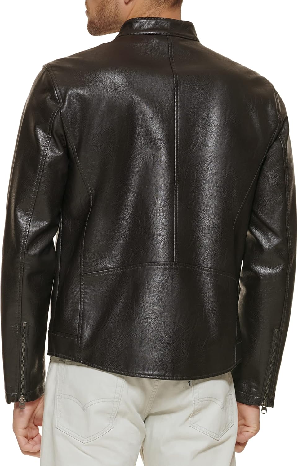 Мужская гоночная куртка Levi's из искусственной кожи, Dark Brown — фото 4