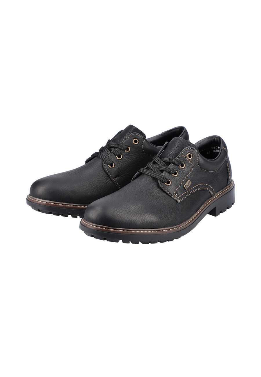 

Мужские туфли Rieker на шнуровке, полуботинки, деловые туфли, кожаные туфли B4610 черные