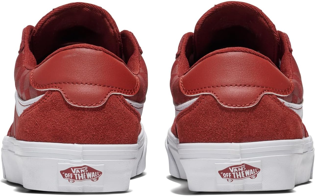 Vans Mens Brooklyn Ls Shoe | Кроссовки Low-top для повседневной носки, прогулок, работы и моды, Tonal Check Brick Red — фото 3
