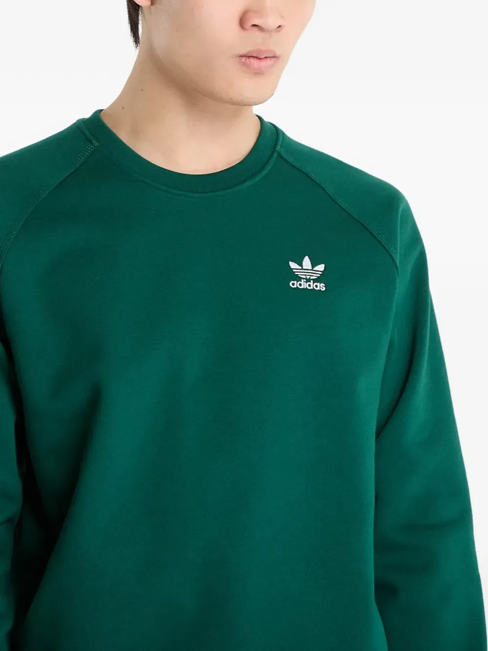 Свитер Trefoil Essentials Adidas, зеленый — фото 4