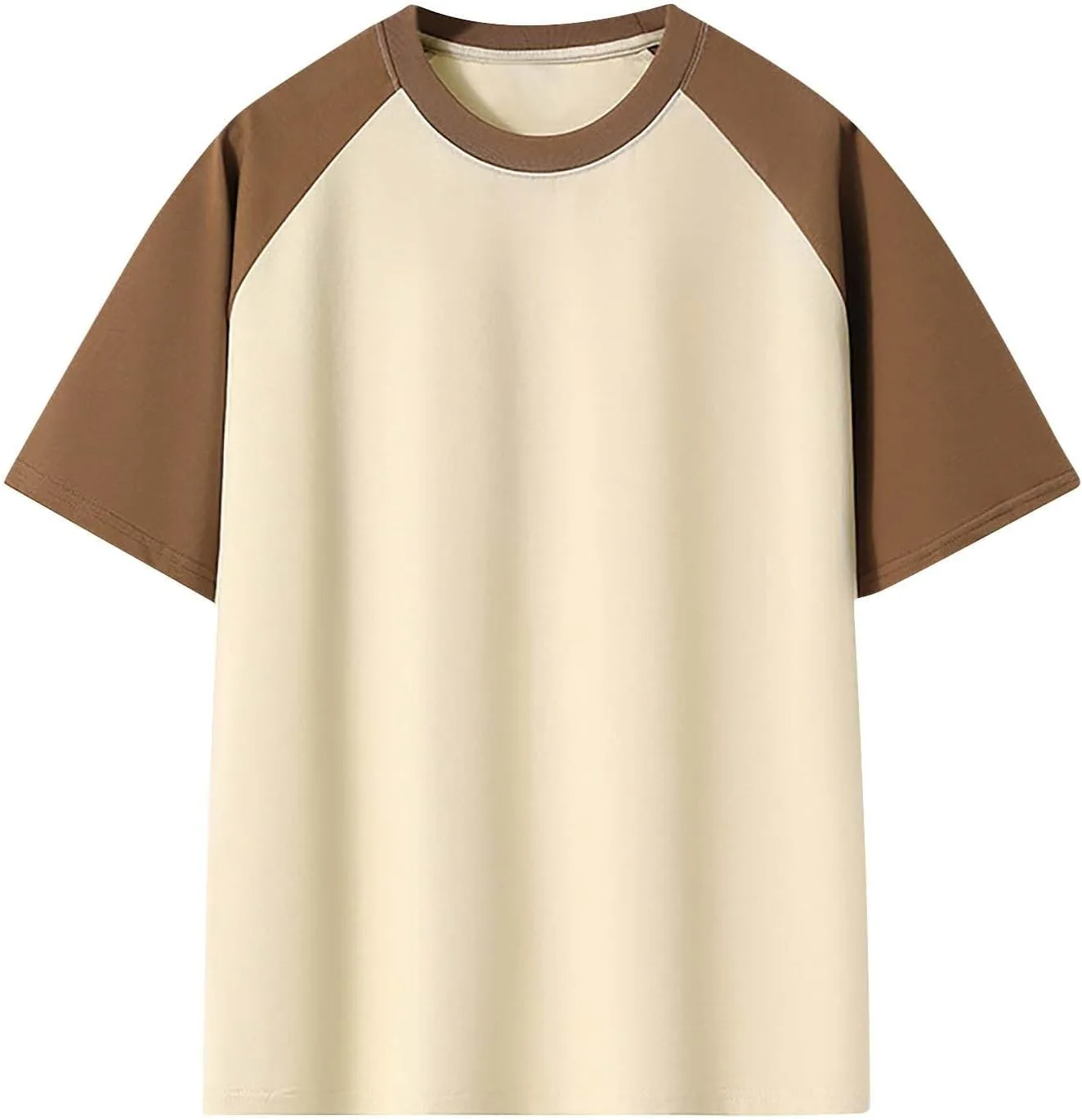 

Мужская футболка с коротким рукавом Color Block Crew Neck Casual Tee