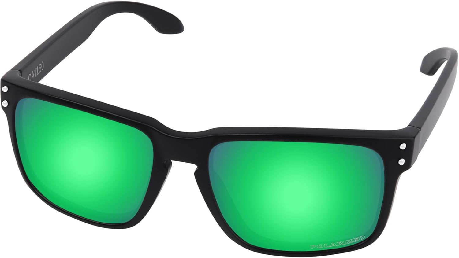 

Квадратные поляризованные солнцезащитные очки для мужчин и женщин, для активного отдыха, вождения, езды на велосипеде, с линзами, защищающими от УФ-излучения UV400 LenzReborn, Black Frame Silver Rivet Lawn Green Lens