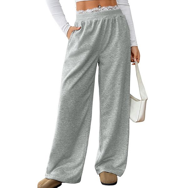 

Женские спортивные штаны прямого кроя с кружевными вставками, карманами и шнурком Seoria