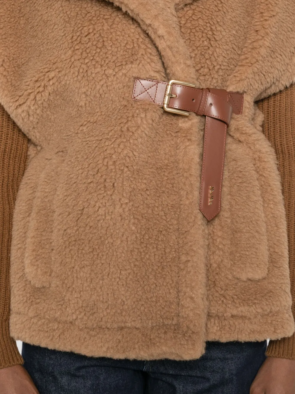 Пелерина-куртка из искусственного меха Abavo MAX MARA, коричневый — фото 4