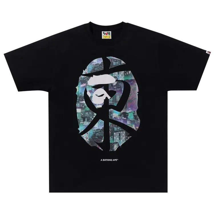 

Футболка BAPE Neon Tokyo 'Black', черный