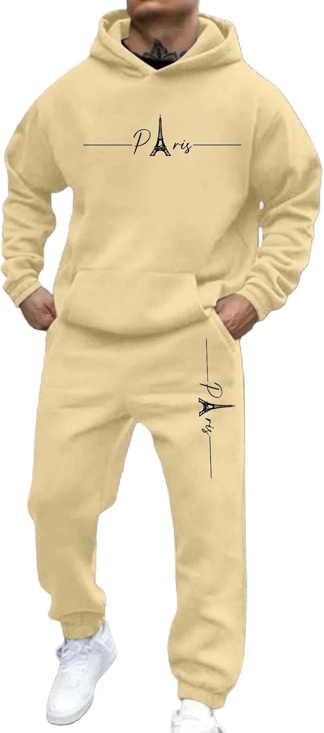 Спортивный костюм с принтом, мужской, Khaki