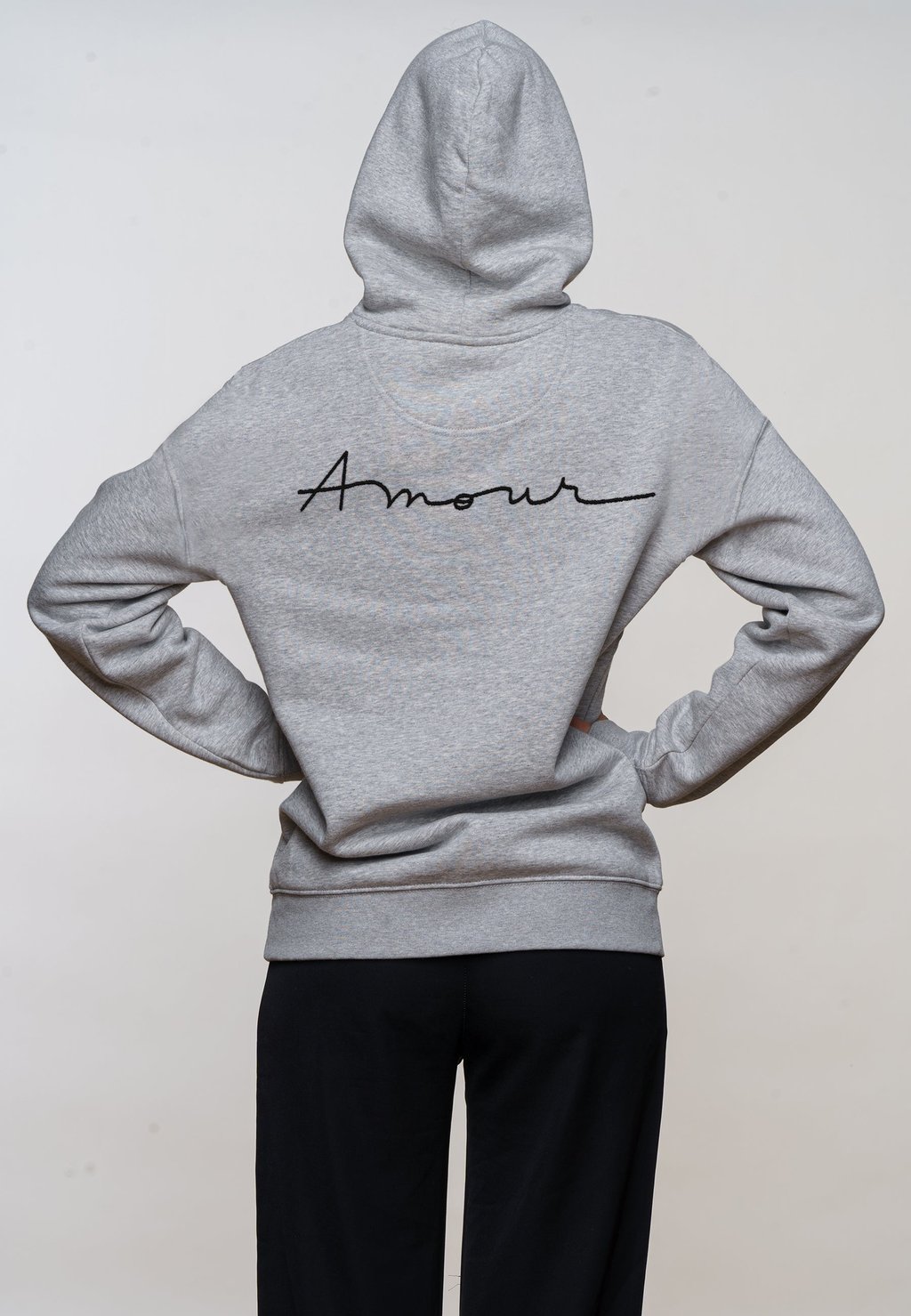 

Толстовка AMOUR ROCK BACK EMBROIDERY UNISEX - Hoodie Mira Paris, пятнистый серый