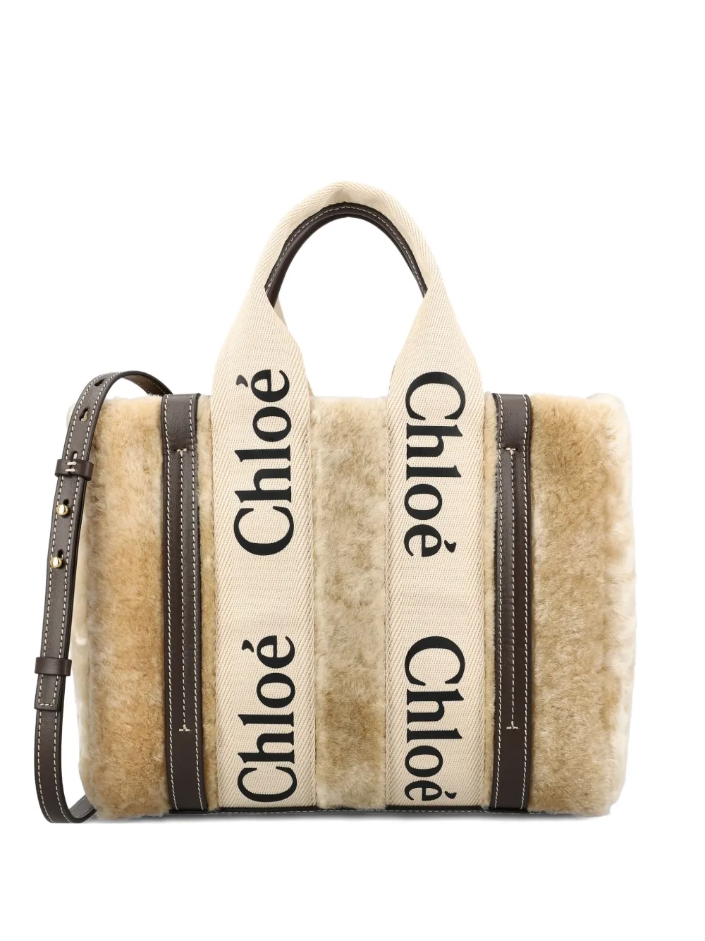 

Сумка-тоут из овчины с логотипом CHLOÉ, нейтральный