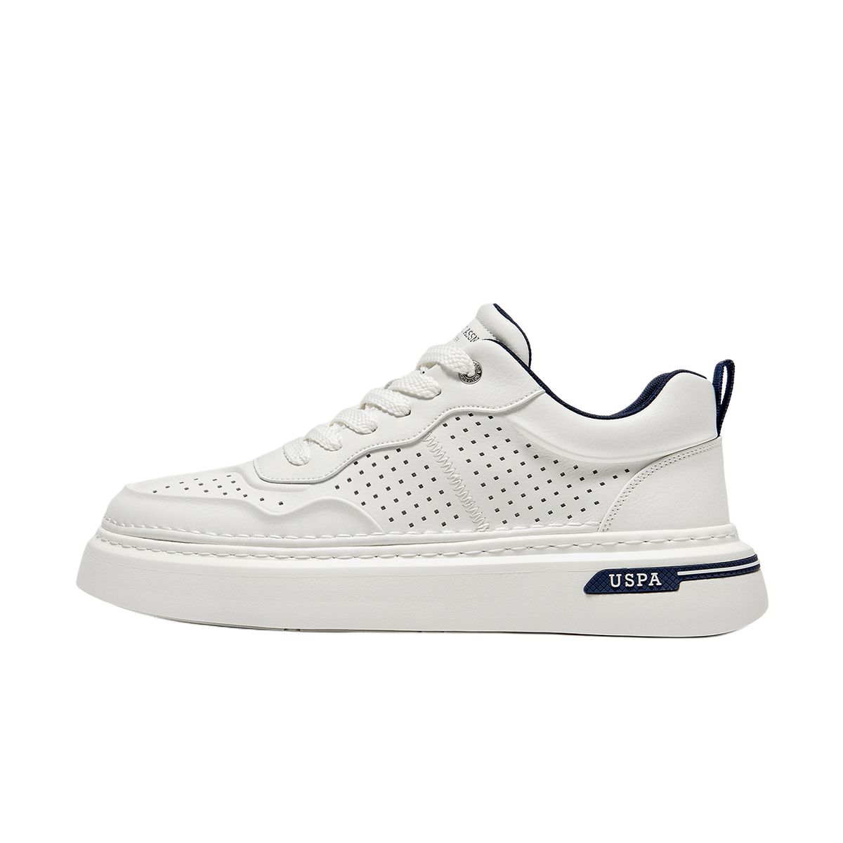 

U.S. POLO ASSN. Мужские скейтерские кроссовки бело-синие, цвет White Blue