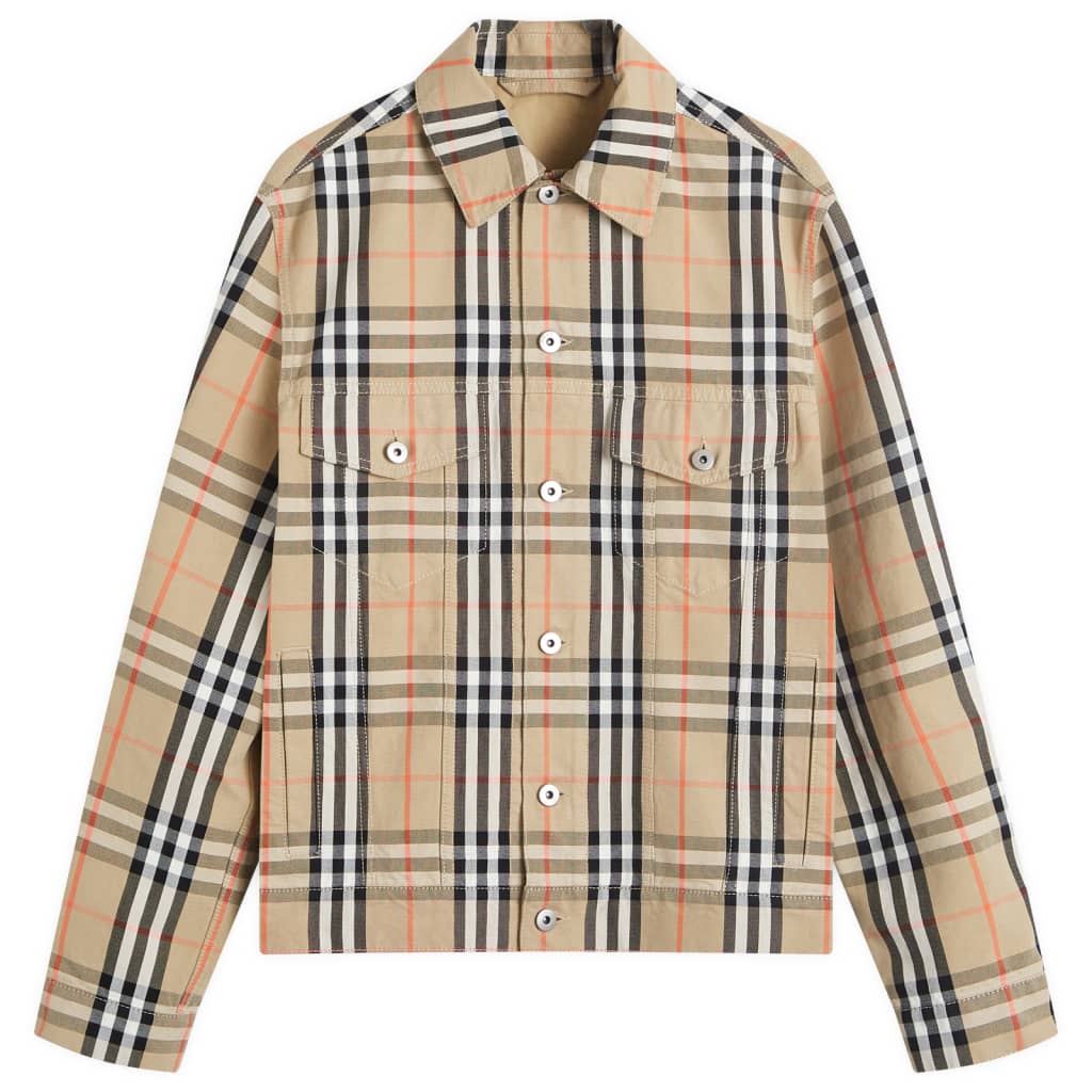 

Джинсовая куртка Check Burberry, цвет sand ip check
