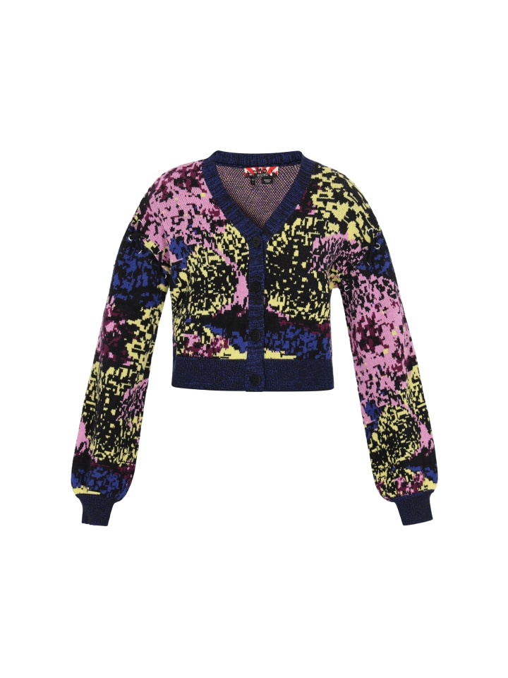 

Женский кардиган черного цвета с разноцветными вставками myMo ROCKS