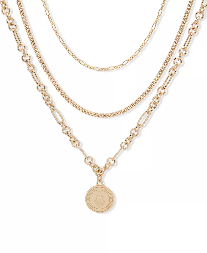 

Ожерелье с подвеской в ​​виде многослойного герба золотистого оттенка, 16 дюймов + удлинитель 3 дюйма Lauren Ralph Lauren