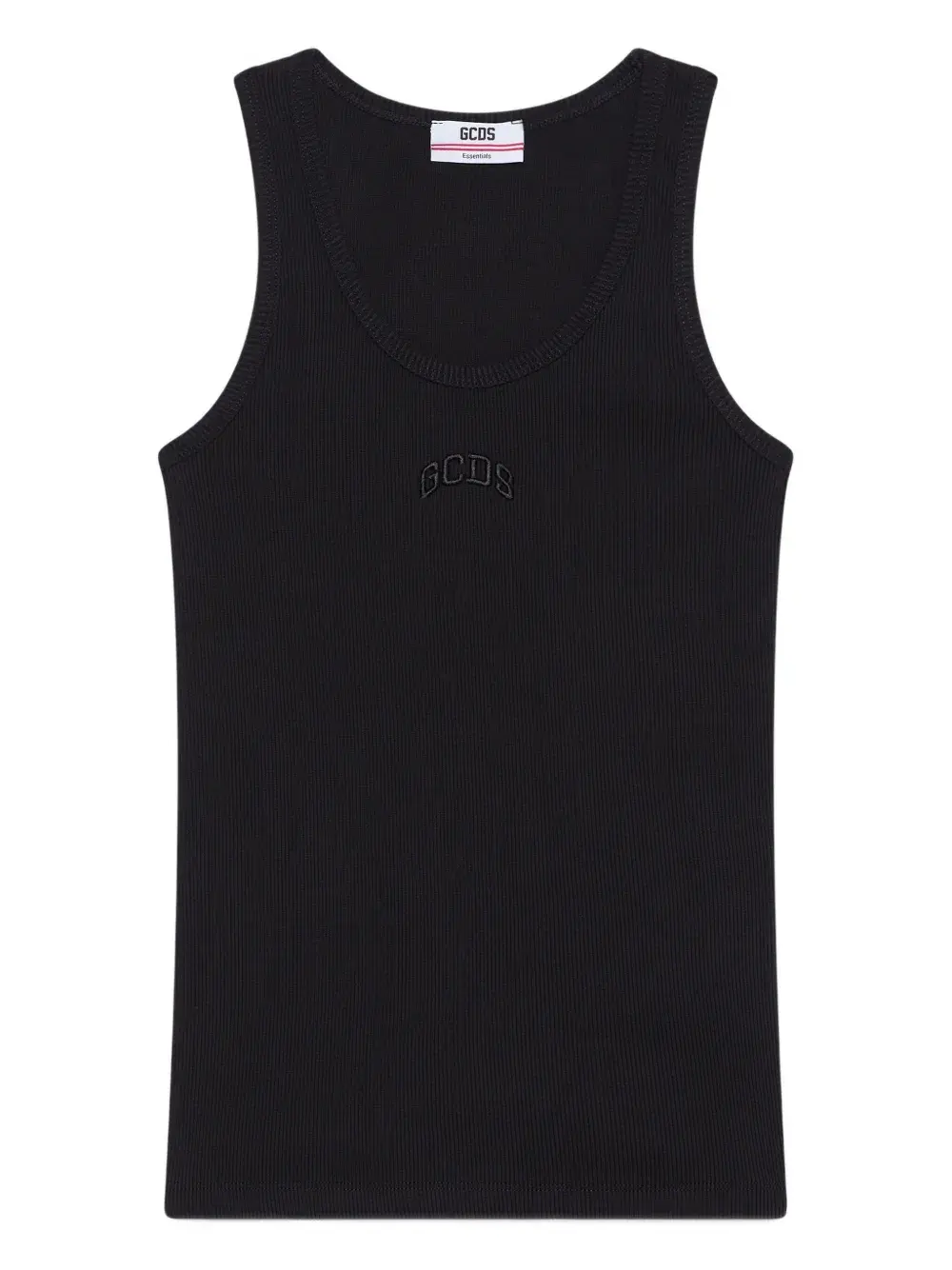 

Топ в рубчик с вышивкой Gcds, черный