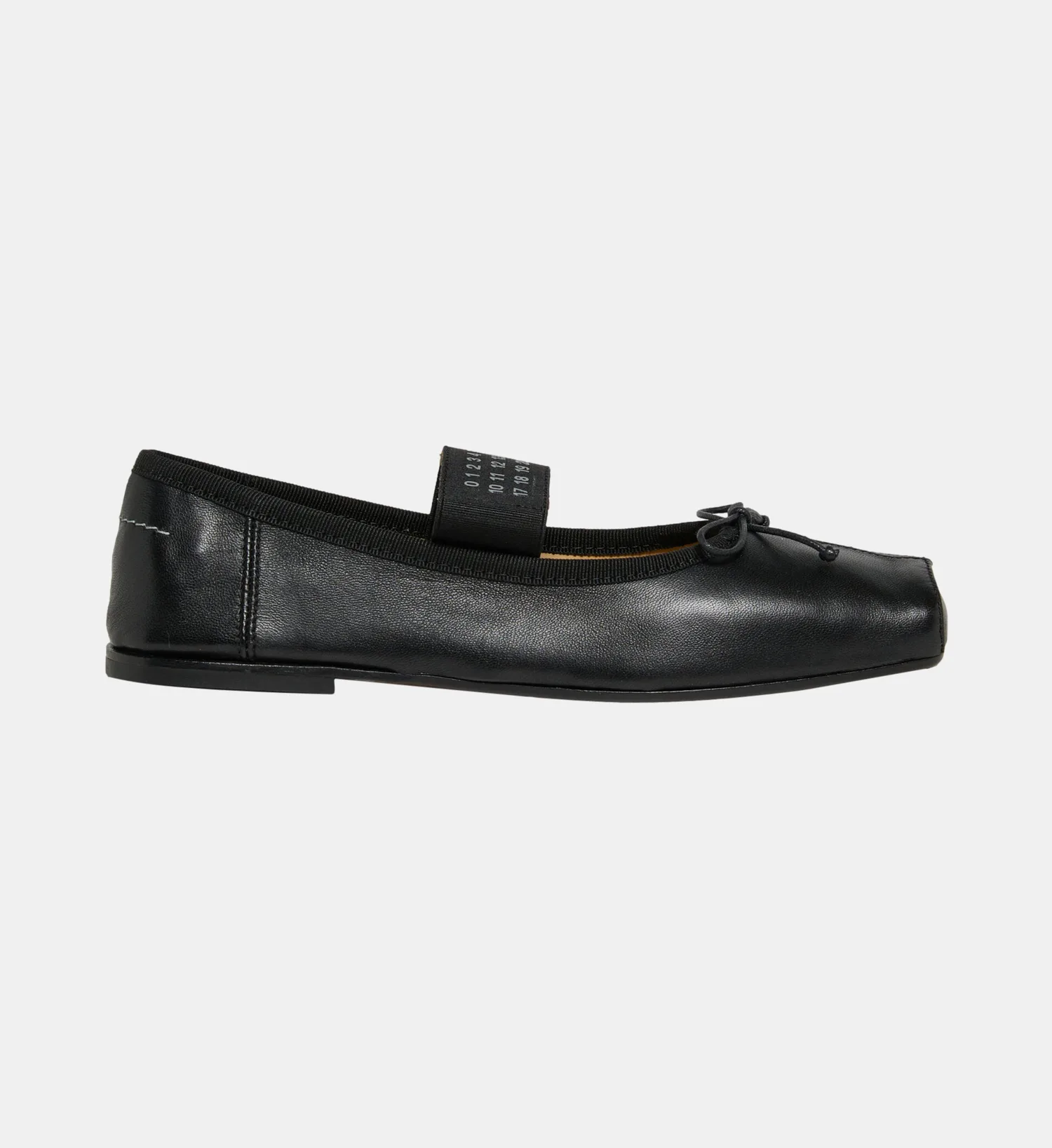 Классические балетки из кожи с цифровым логотипом MM6 Maison Margiela, черный