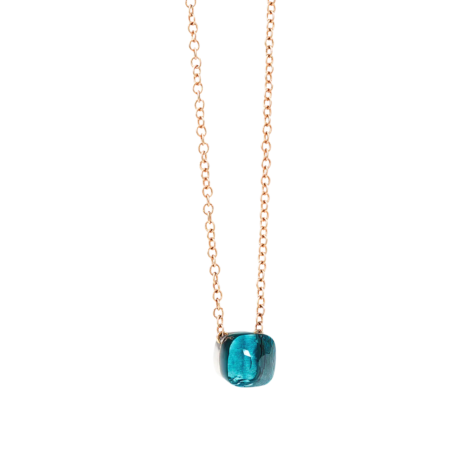 

Кулон с цепочкой nudo - маленький кулон nudo из розового и белого золота с лондонским голубым топазом, длина 42 см - f.b601/o6/tl POMELLATO