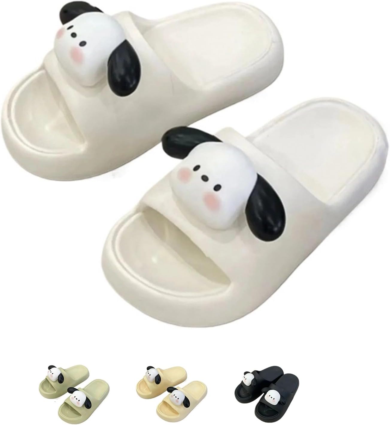 

Милые тапочки с щенком Тапочки для женщин и мужчин Мягкие домашние тапочки с удобной ноской для дома и улицы Креативные подарки носить пляжные тапочки для женщин как милый подарок Sourmei, белый